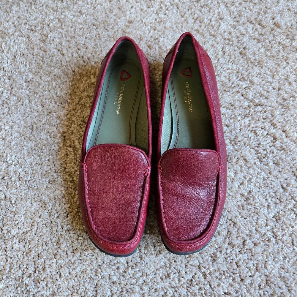 Liz Claiborne Red Leather Loafers